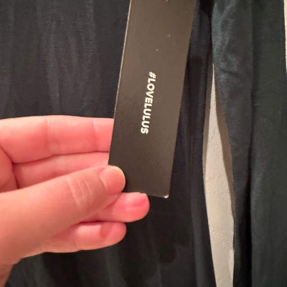 Lulus Swept Away Green Long Sleeve Maxi Dress Large Front Slit Size L - Picture 7 of 8